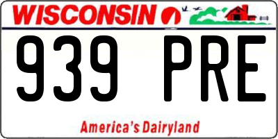 WI license plate 939PRE