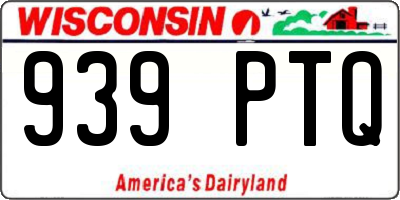 WI license plate 939PTQ