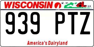 WI license plate 939PTZ