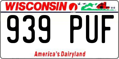 WI license plate 939PUF