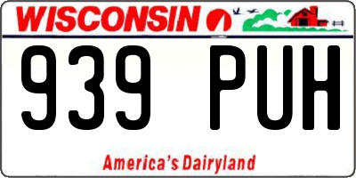 WI license plate 939PUH
