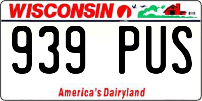 WI license plate 939PUS