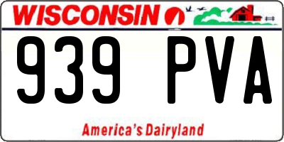 WI license plate 939PVA