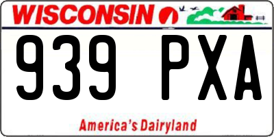 WI license plate 939PXA