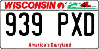 WI license plate 939PXD