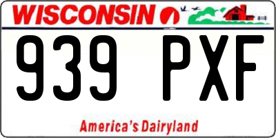 WI license plate 939PXF