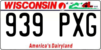 WI license plate 939PXG
