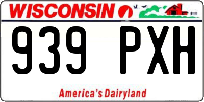WI license plate 939PXH