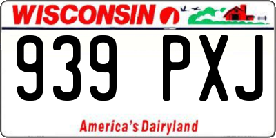 WI license plate 939PXJ