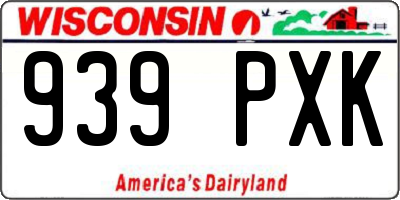 WI license plate 939PXK