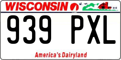 WI license plate 939PXL