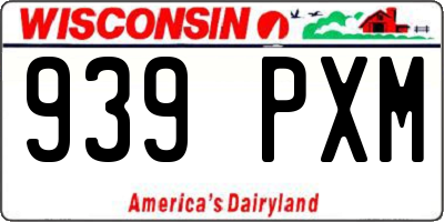 WI license plate 939PXM