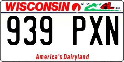 WI license plate 939PXN