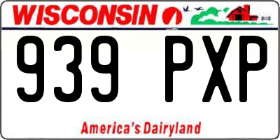 WI license plate 939PXP