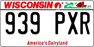 WI license plate 939PXR