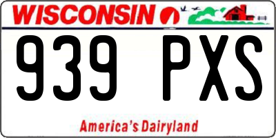 WI license plate 939PXS