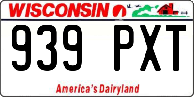WI license plate 939PXT