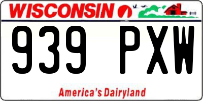 WI license plate 939PXW