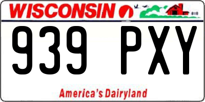 WI license plate 939PXY