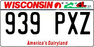 WI license plate 939PXZ