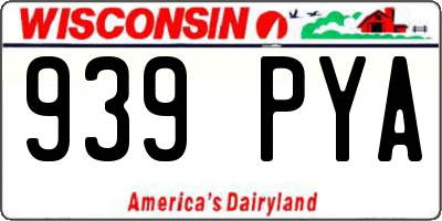 WI license plate 939PYA