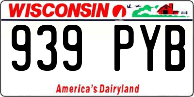 WI license plate 939PYB