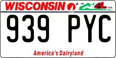WI license plate 939PYC