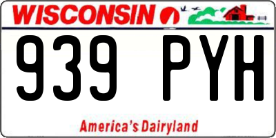 WI license plate 939PYH
