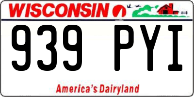 WI license plate 939PYI