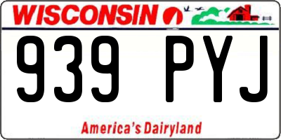 WI license plate 939PYJ