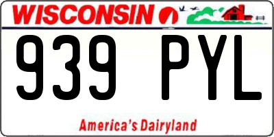 WI license plate 939PYL