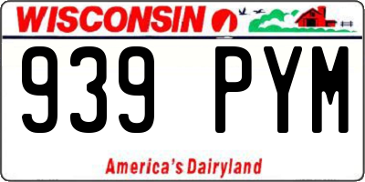 WI license plate 939PYM