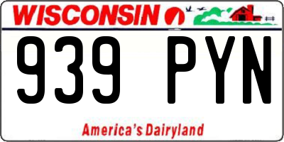 WI license plate 939PYN