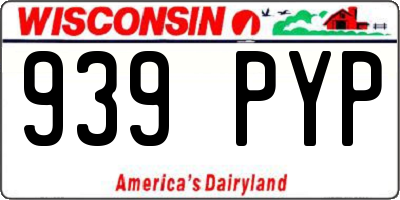WI license plate 939PYP