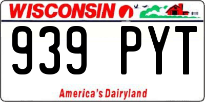 WI license plate 939PYT