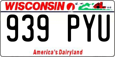 WI license plate 939PYU