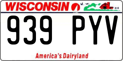 WI license plate 939PYV