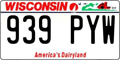 WI license plate 939PYW