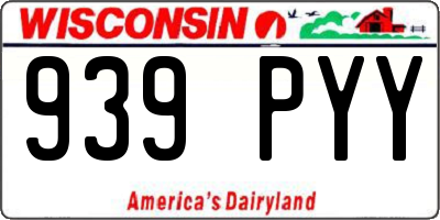 WI license plate 939PYY