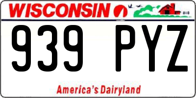 WI license plate 939PYZ