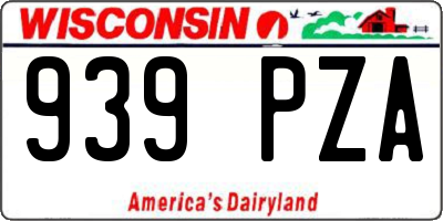 WI license plate 939PZA