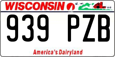 WI license plate 939PZB