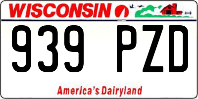 WI license plate 939PZD
