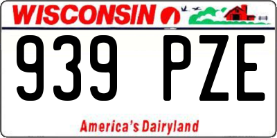 WI license plate 939PZE