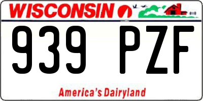 WI license plate 939PZF
