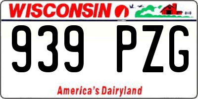 WI license plate 939PZG