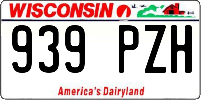 WI license plate 939PZH