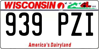 WI license plate 939PZI