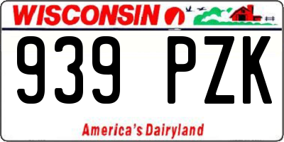 WI license plate 939PZK