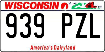 WI license plate 939PZL
